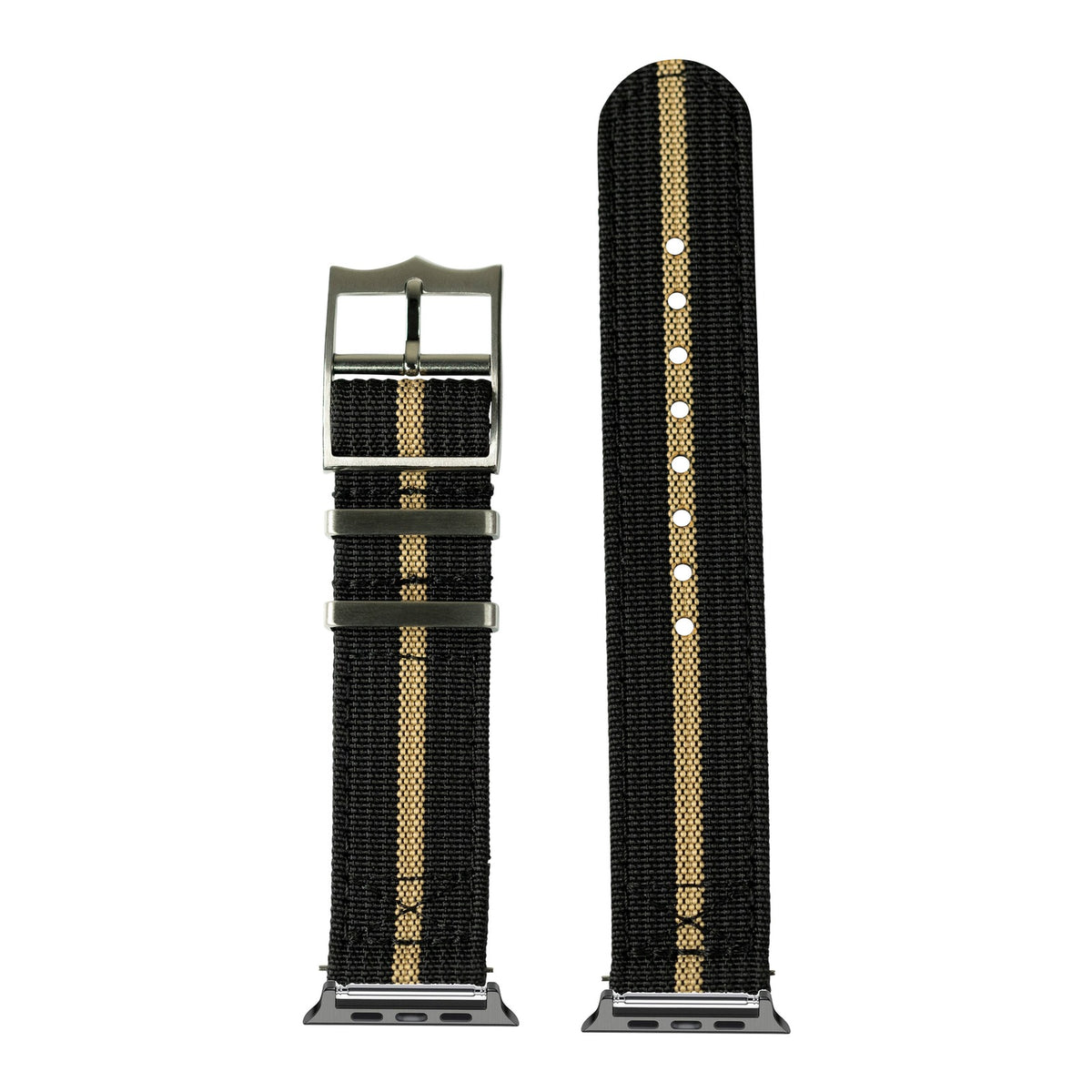 [Apple Watch] Alpha Militex - Black / Wheat Stripe with Black Apple Watch connecters