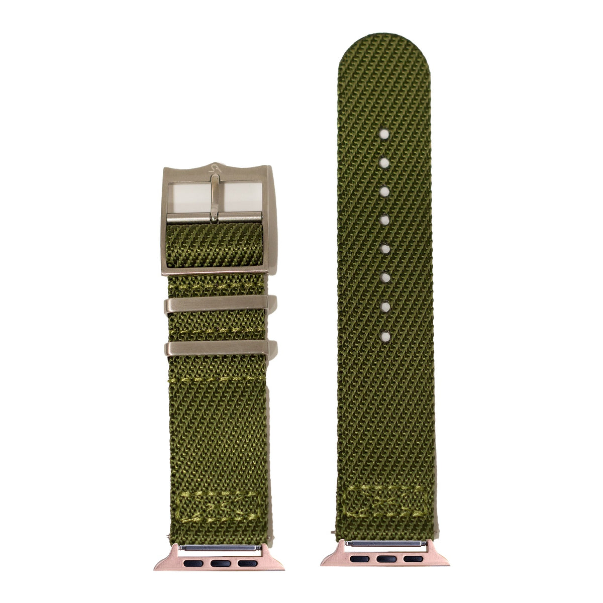 [Apple Watch] Cross Militex - Army Green with Rose Gold Apple Watch connecters