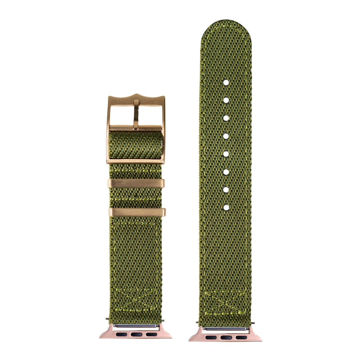 [Apple Watch] Cross Militex - Army Green [Rose Gold Hardware] with Rose Gold Apple Watch connecters