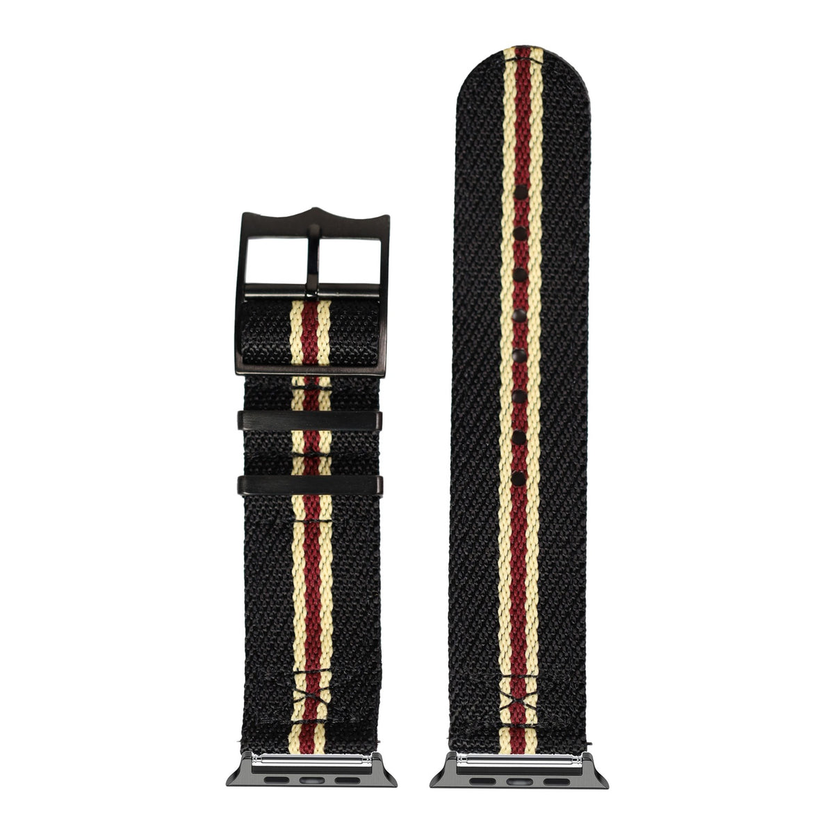[Apple Watch] Cross Militex - Black / Beige / Maroon [Black Hardware] with Black Apple Watch connecters