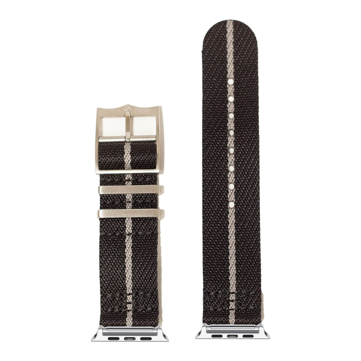 [Apple Watch] Cross Militex - Black / Grey with Silver Apple Watch connecters