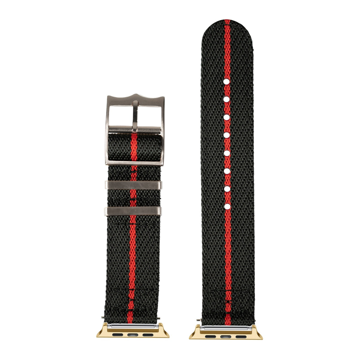 [Apple Watch] Cross Militex - Black / Red with Gold Apple Watch connecters
