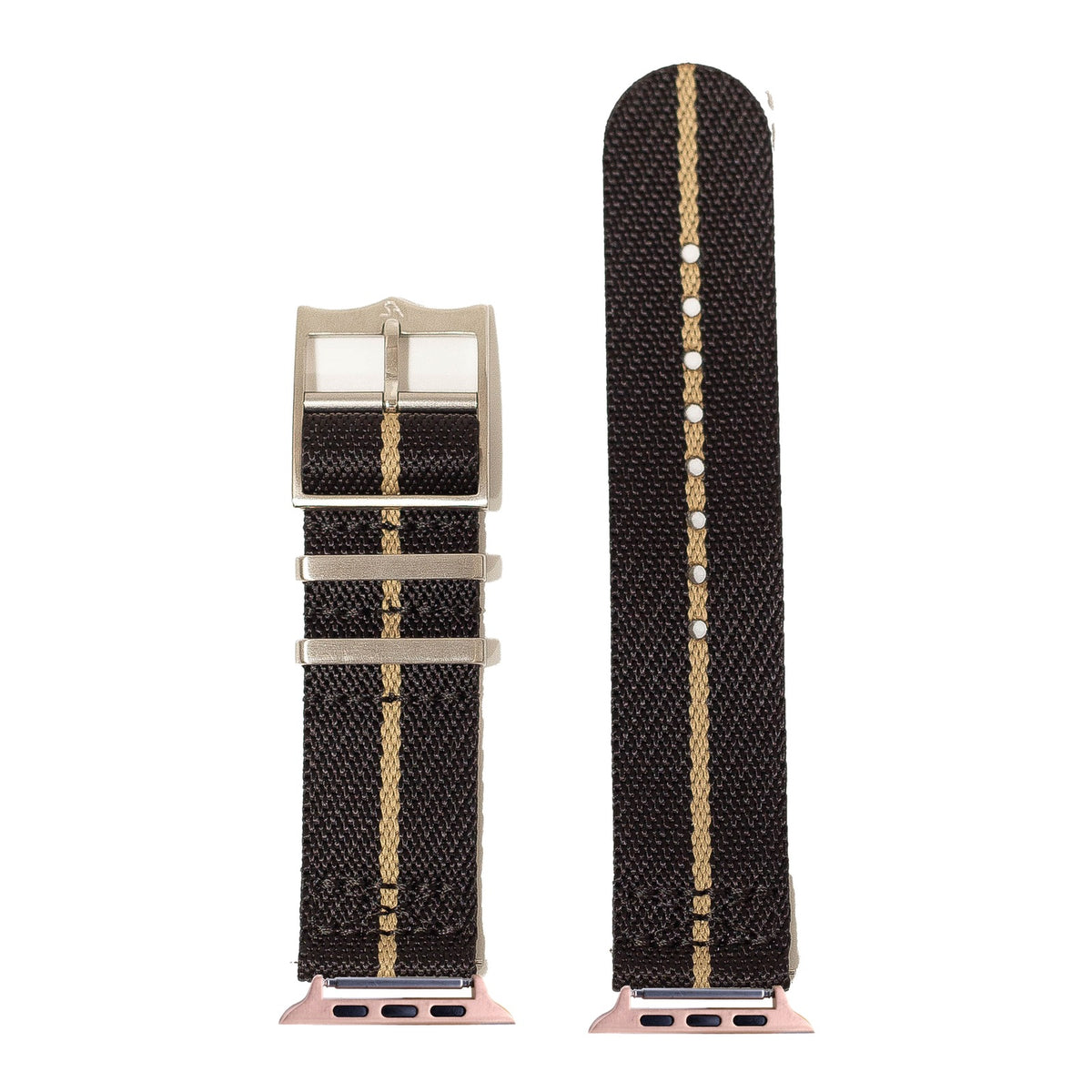[Apple Watch] Cross Militex - Black / Wheat with Rose Gold Apple Watch connecters