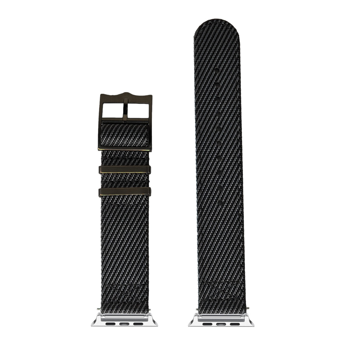 [Apple Watch] Cross Militex - Dark Grey [Black Hardware] with Silver Apple Watch connecters