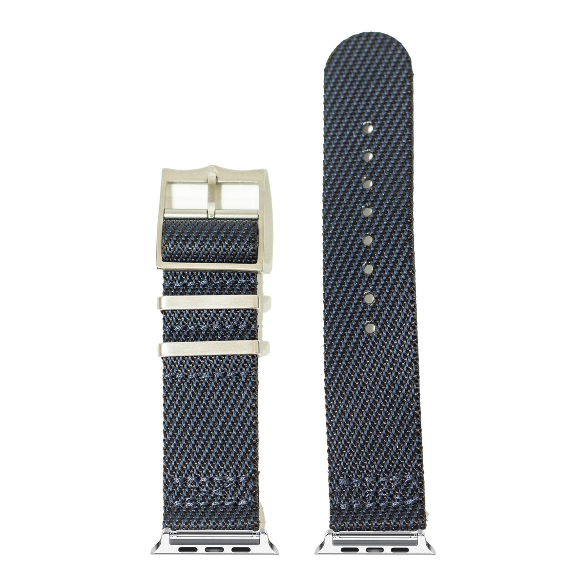 [Apple Watch] Cross Militex - Night Blue with Silver Apple Watch connecters
