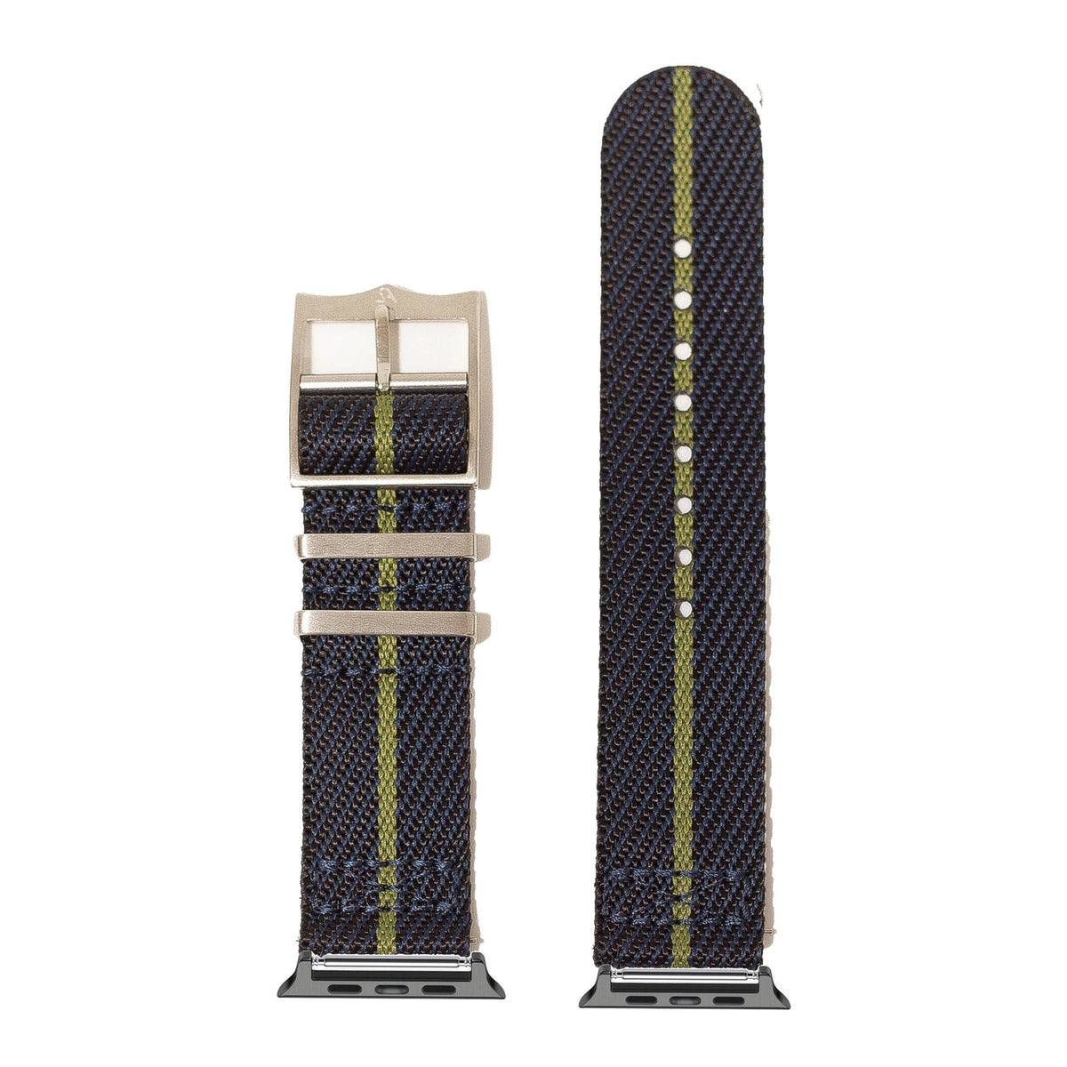 [Apple Watch] Cross Militex - Night Blue / Green with Black Apple Watch connecters