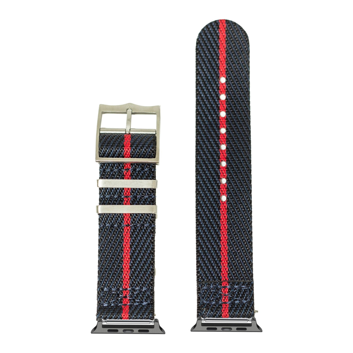[Apple Watch] Cross Militex - Night Blue / Red with Black Apple Watch connecters