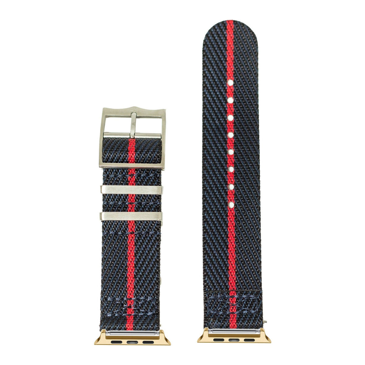 [Apple Watch] Cross Militex - Night Blue / Red with Gold Apple Watch connecters