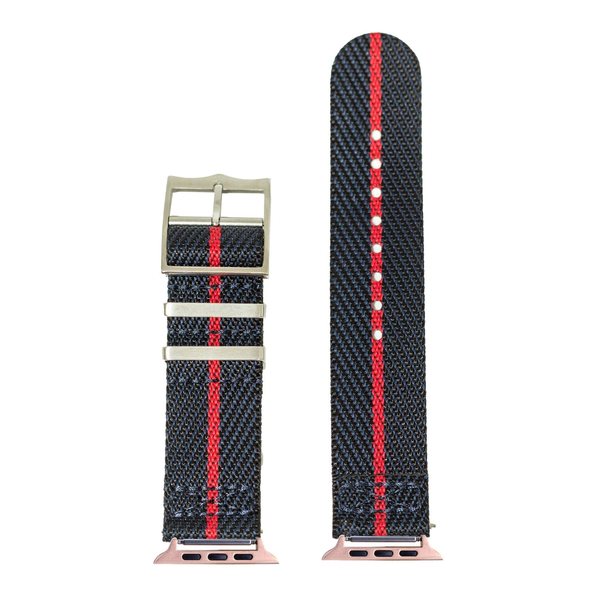 [Apple Watch] Cross Militex - Night Blue / Red with Rose Gold Apple Watch connecters