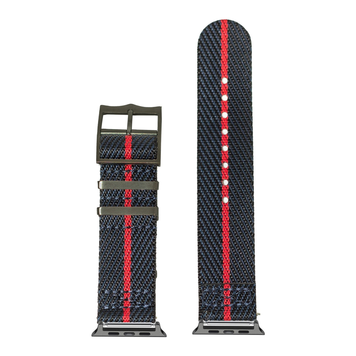 [Apple Watch] Cross Militex - Night Blue / Red [Black Hardware] with Black Apple Watch connecters