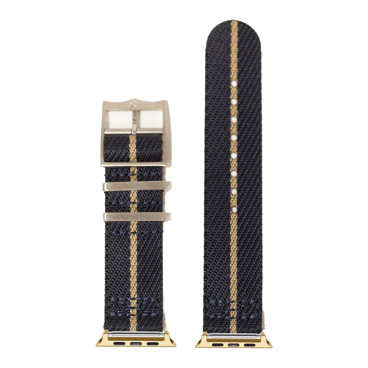 [Apple Watch] Cross Militex - Night Blue / Wheat with Gold Apple Watch connecters