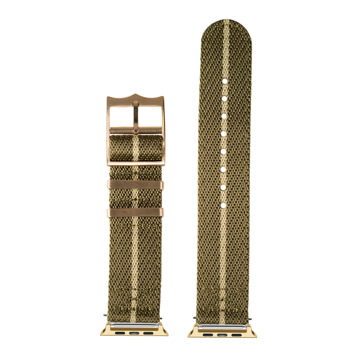 [Apple Watch] Cross Militex - Olive Green / Wheat with Gold Apple Watch connecters