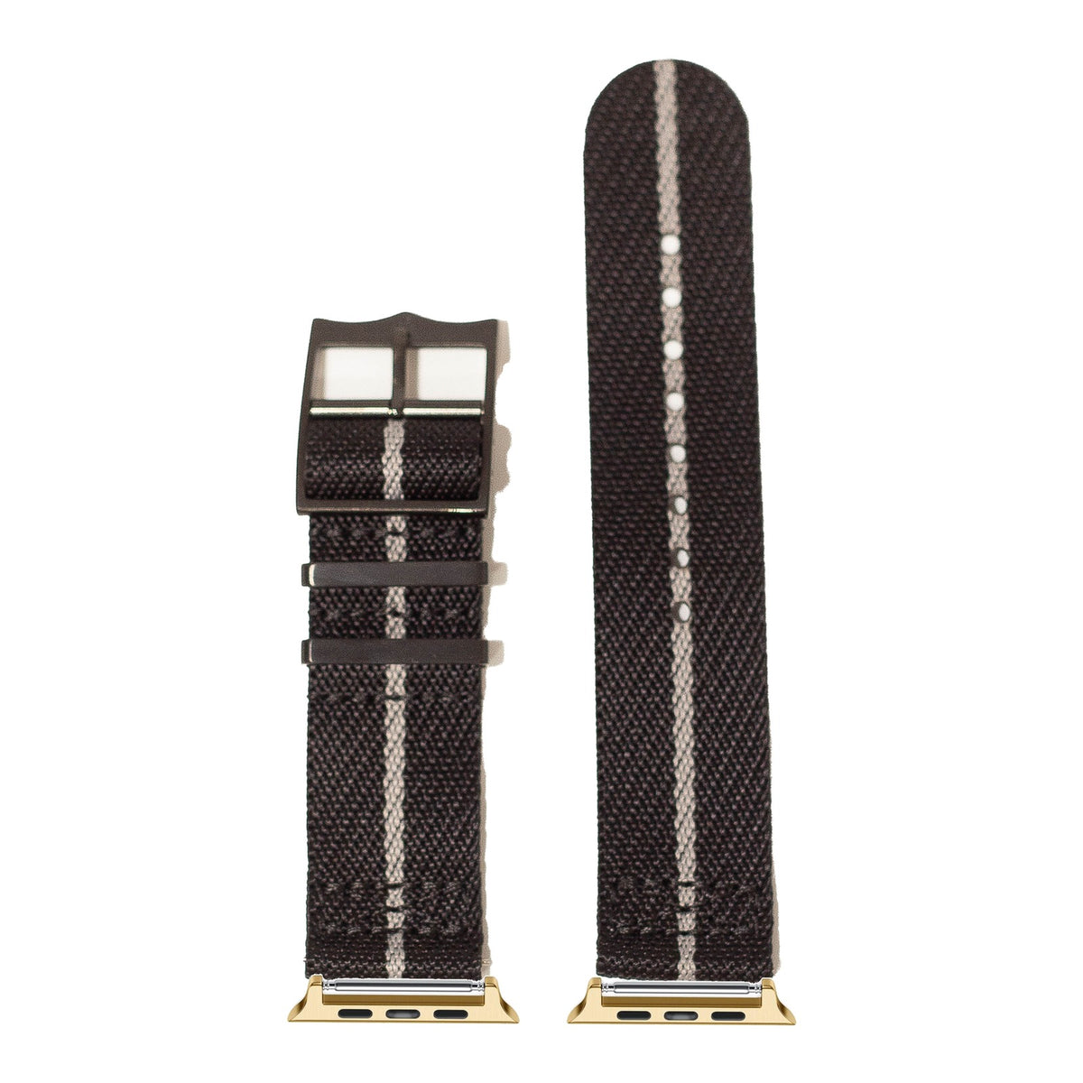 [Apple Watch] Cross Militex - Stealth Black / Grey [Black Hardware] with Gold Apple Watch connecters