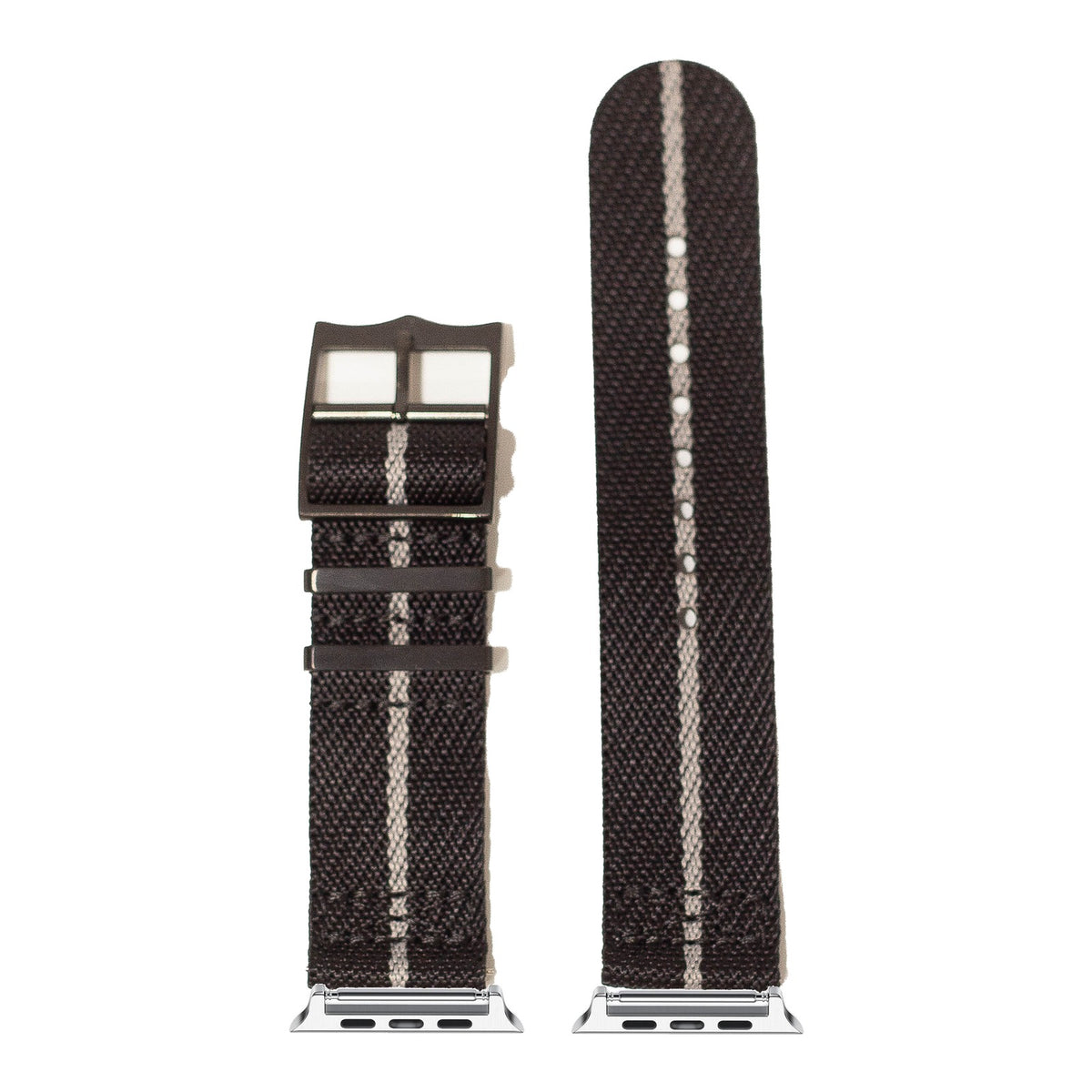 [Apple Watch] Cross Militex - Stealth Black / Grey [Black Hardware] with Silver Apple Watch connecters