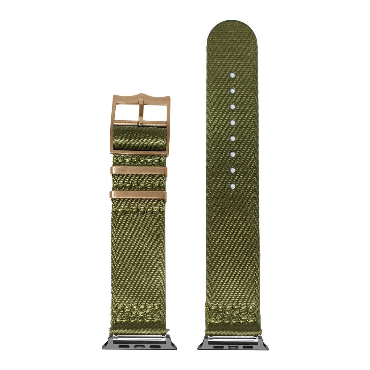 [Apple Watch] Ultra Militex - Army Green [Rose Gold Hardware] with Black Apple Watch connecters