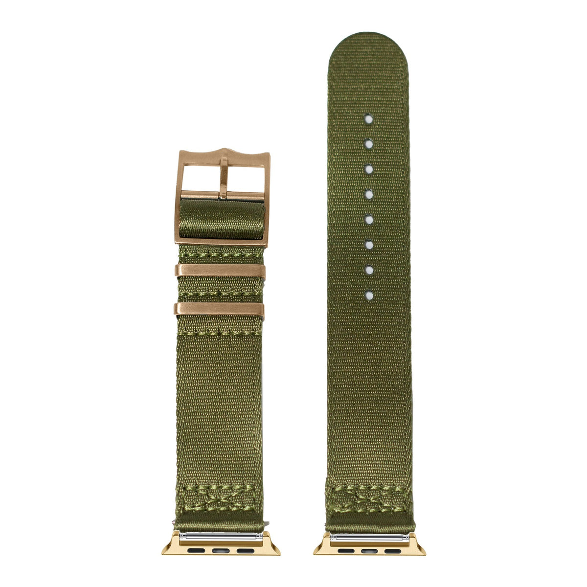 [Apple Watch] Ultra Militex - Army Green [Rose Gold Hardware] with Gold Apple Watch connecters