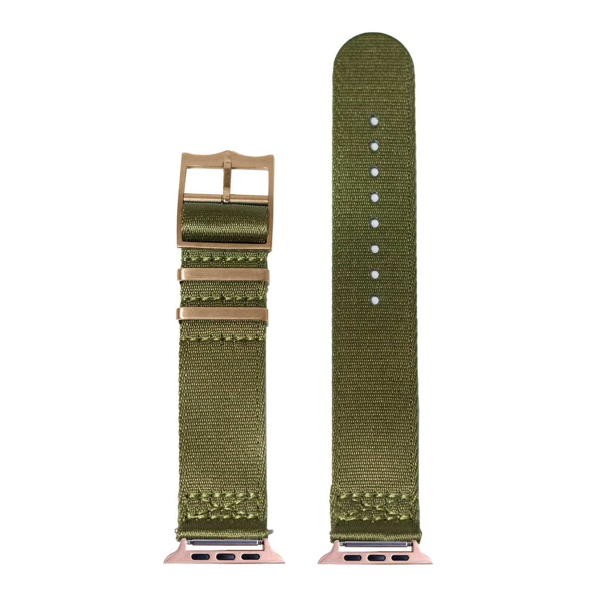[Apple Watch] Ultra Militex - Army Green [Rose Gold Hardware] with Rose Gold Apple Watch connecters