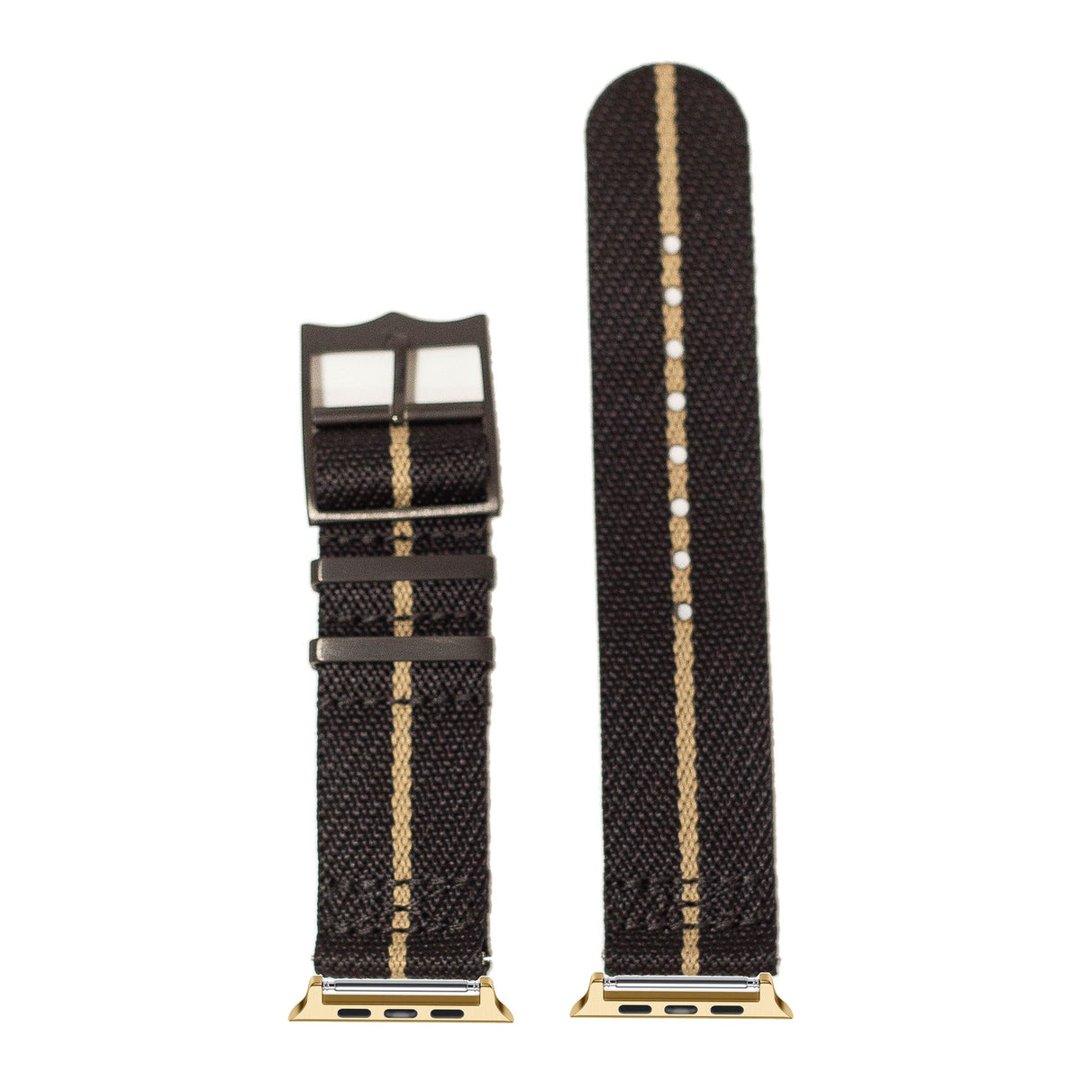 [Apple Watch] Cross Militex - Stealth Black / Wheat [Black Hardware] with Gold Apple Watch connecters