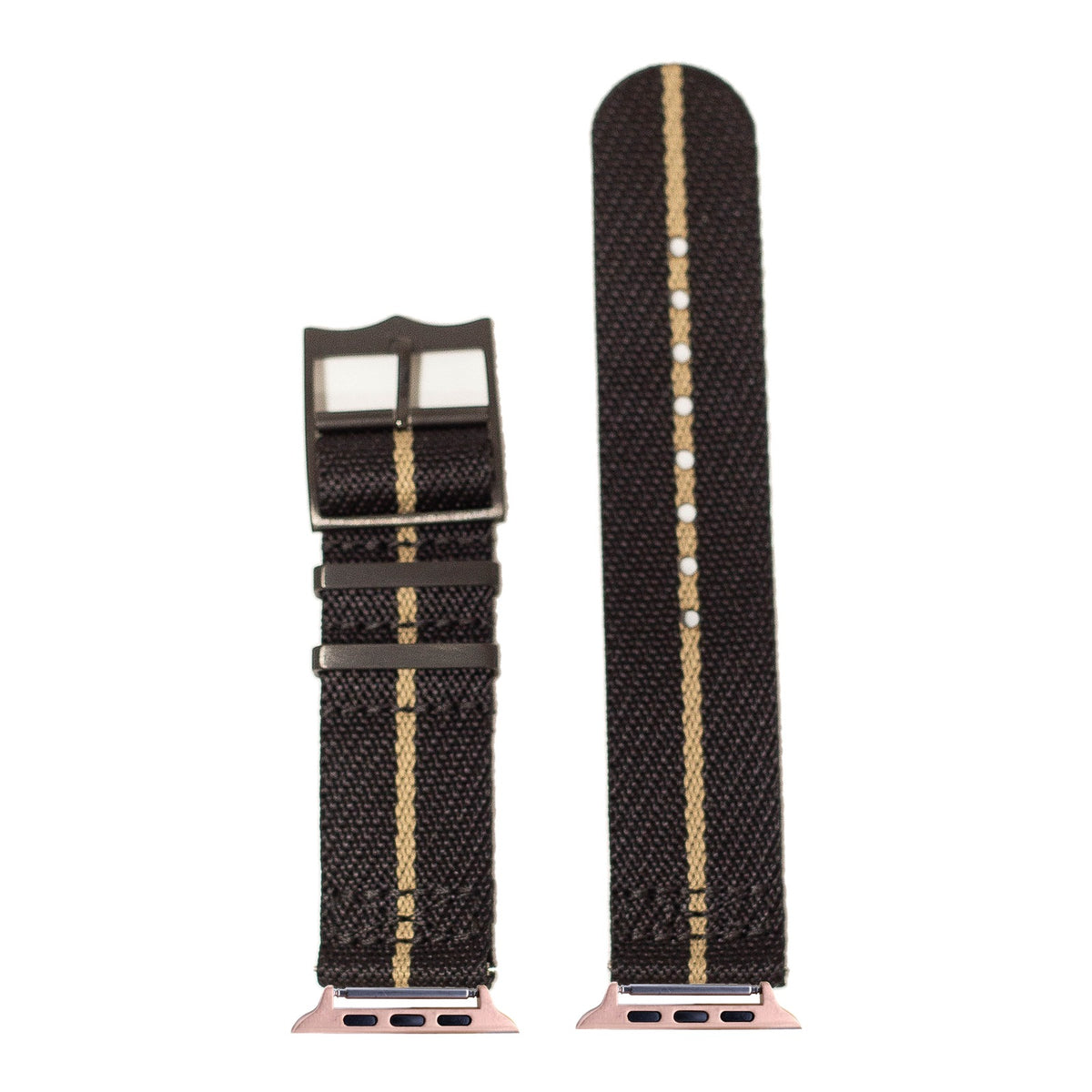 [Apple Watch] Cross Militex - Stealth Black / Wheat [Black Hardware] with Rose Gold Apple Watch connecters