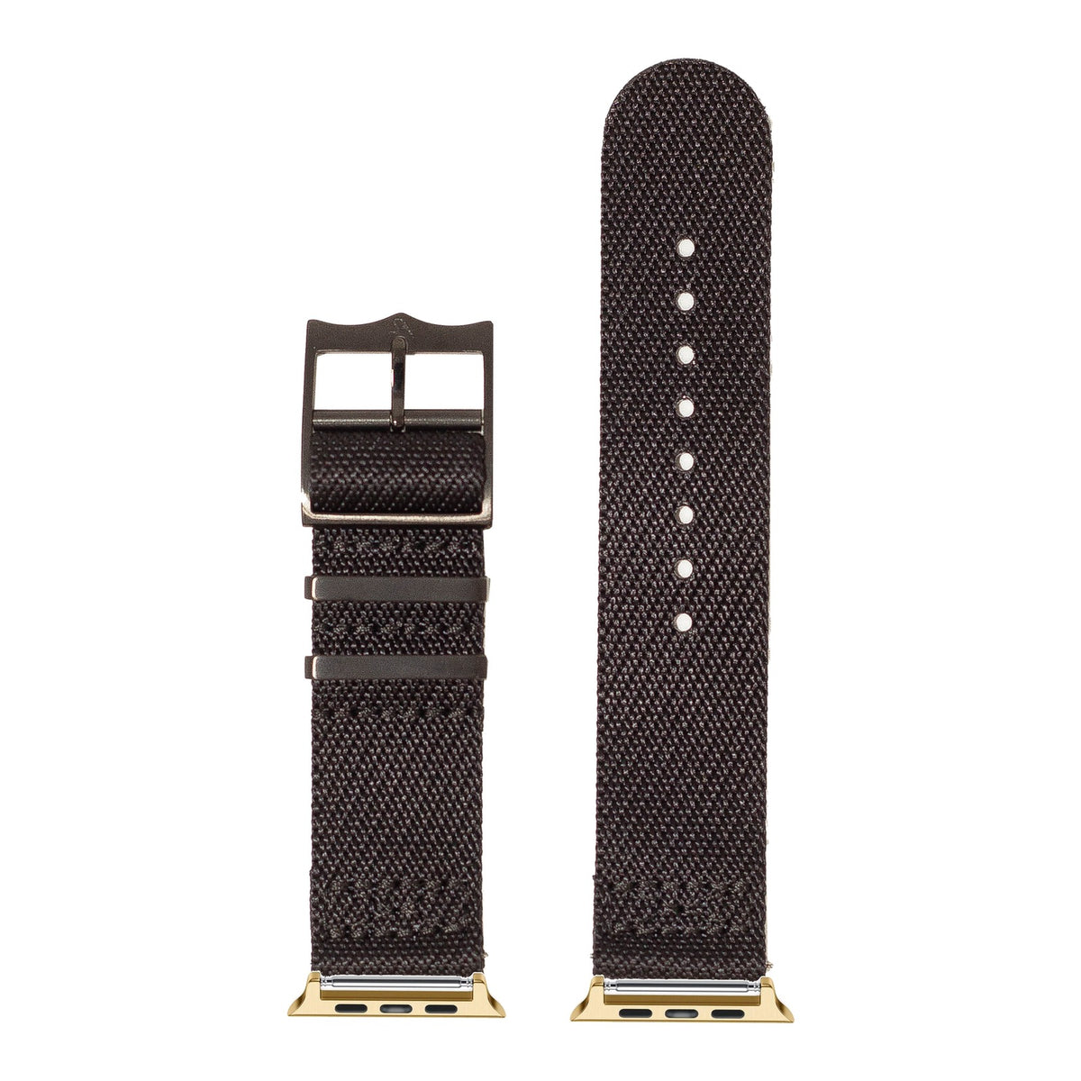 [Apple Watch] Cross Militex - Stealth Black [Black Hardware] with Gold Apple Watch connecters