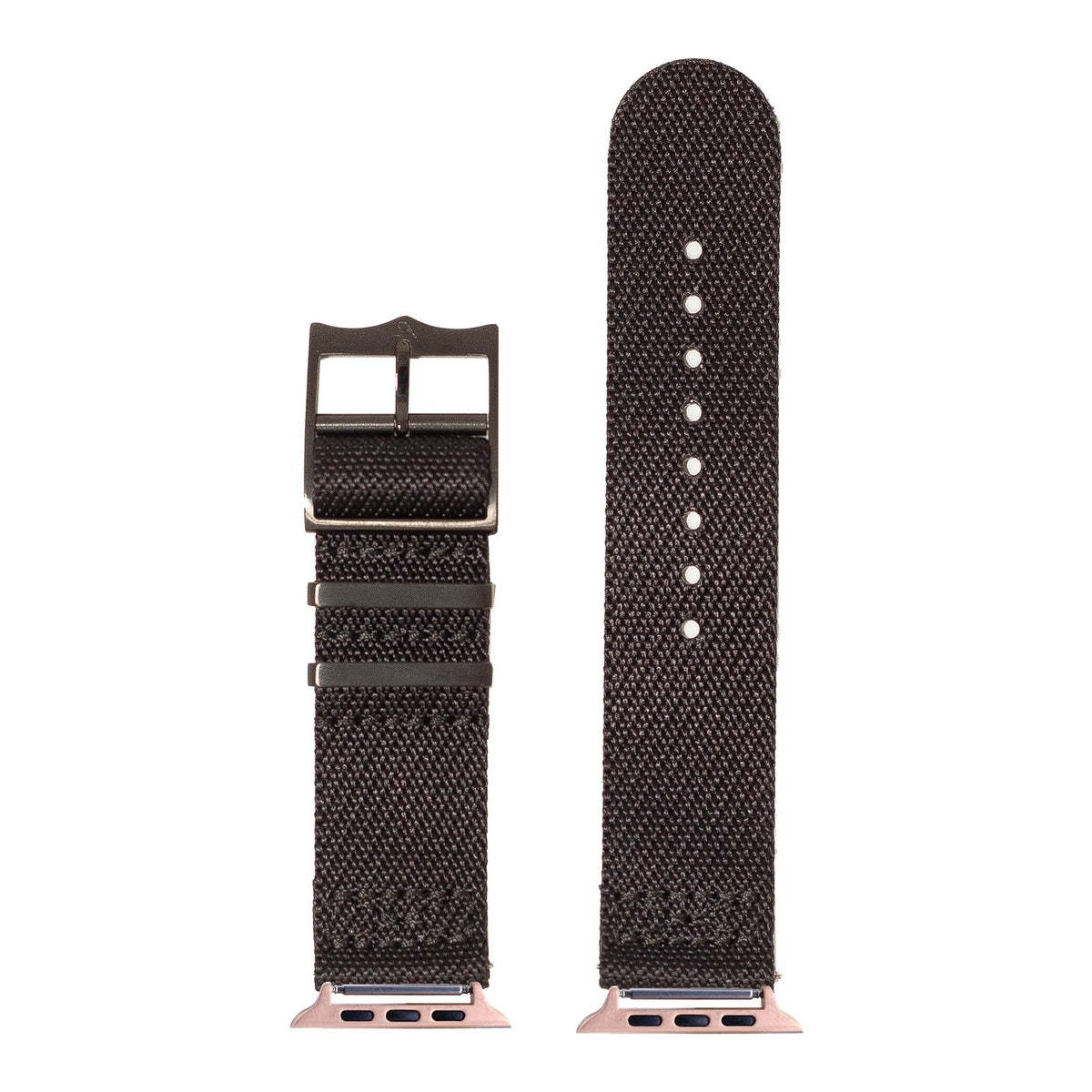 [Apple Watch] Cross Militex - Stealth Black [Black Hardware] with Rose Gold Apple Watch connecters