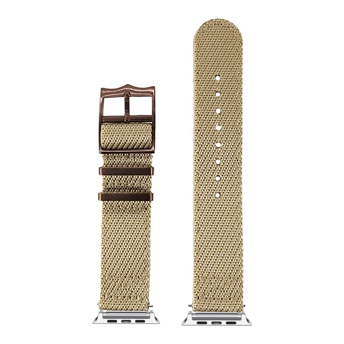 [Apple Watch] Cross Militex - Wheat [Bronze Coloured Hardware] with Silver Apple Watch connecters
