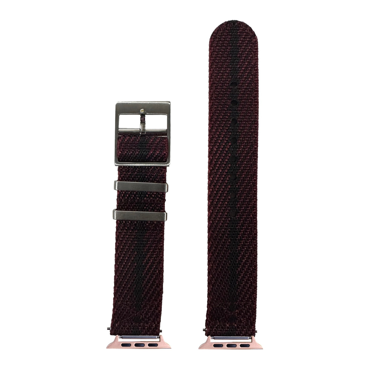 [Apple Watch] Cross Militex - Wine Red / Black with Rose Gold Apple Watch connecters