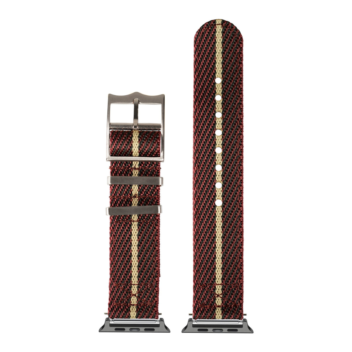 [Apple Watch] Cross Militex - Wine Red / Wheat with Black Apple Watch connecters