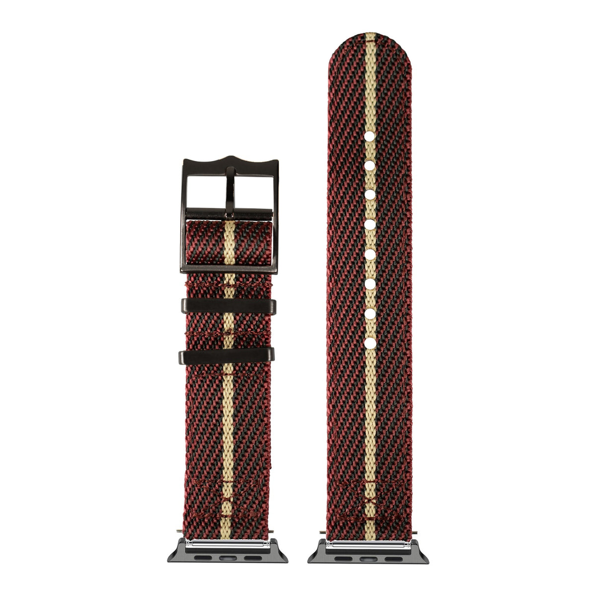 [Apple Watch] Cross Militex - Wine Red / Wheat [Black Hardware] with Black Apple Watch connecters