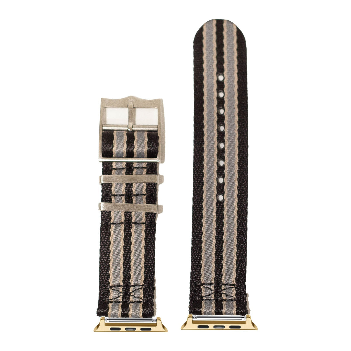[Apple Watch] Ultra Militex - Black / Beige / Grey with Gold Apple Watch connecters