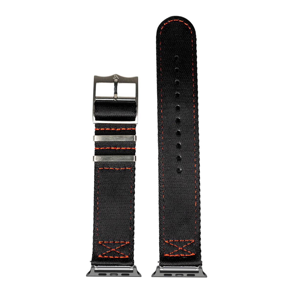 [Apple Watch] Ultra Militex - Black / Red Stitching with Black Apple Watch connecters