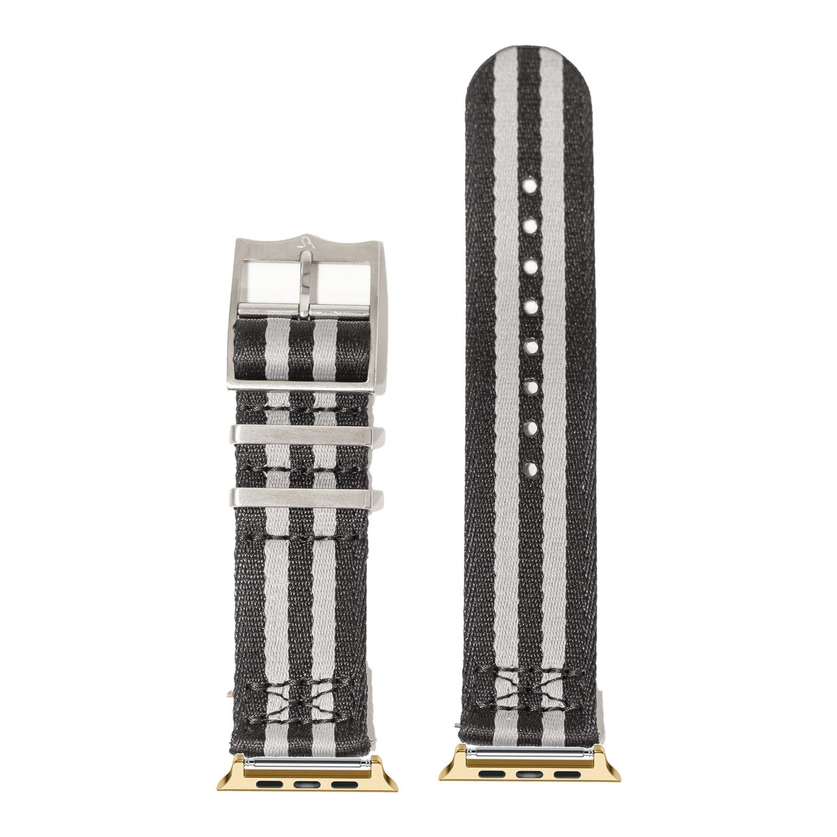 [Apple Watch] Ultra Militex - Bond (Black/Grey) with Gold Apple Watch connecters