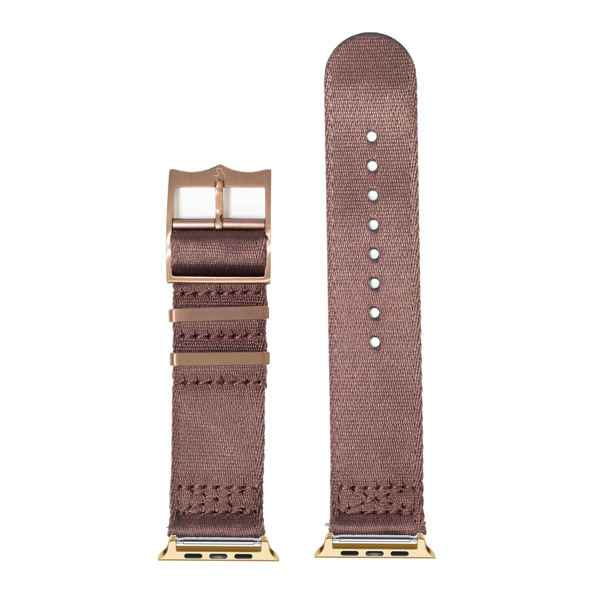 [Apple Watch] Ultra Militex - Coffee Brown with Gold Apple Watch connecters