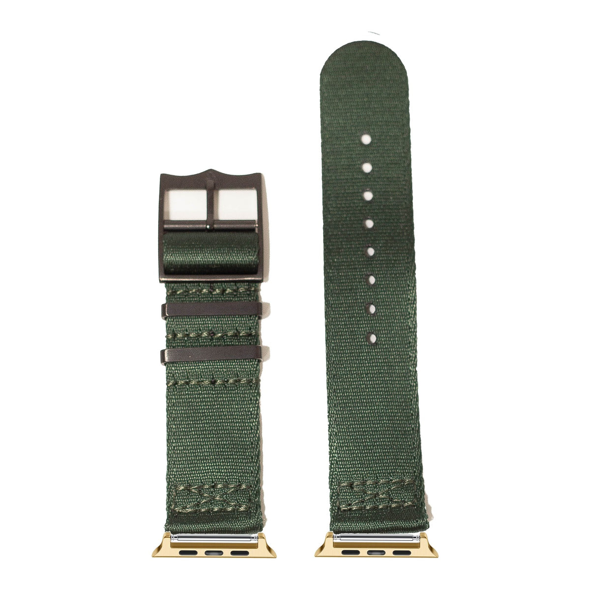 [Apple Watch] Ultra Militex - Forest Green [Black Hardware] with Gold Apple Watch connecters