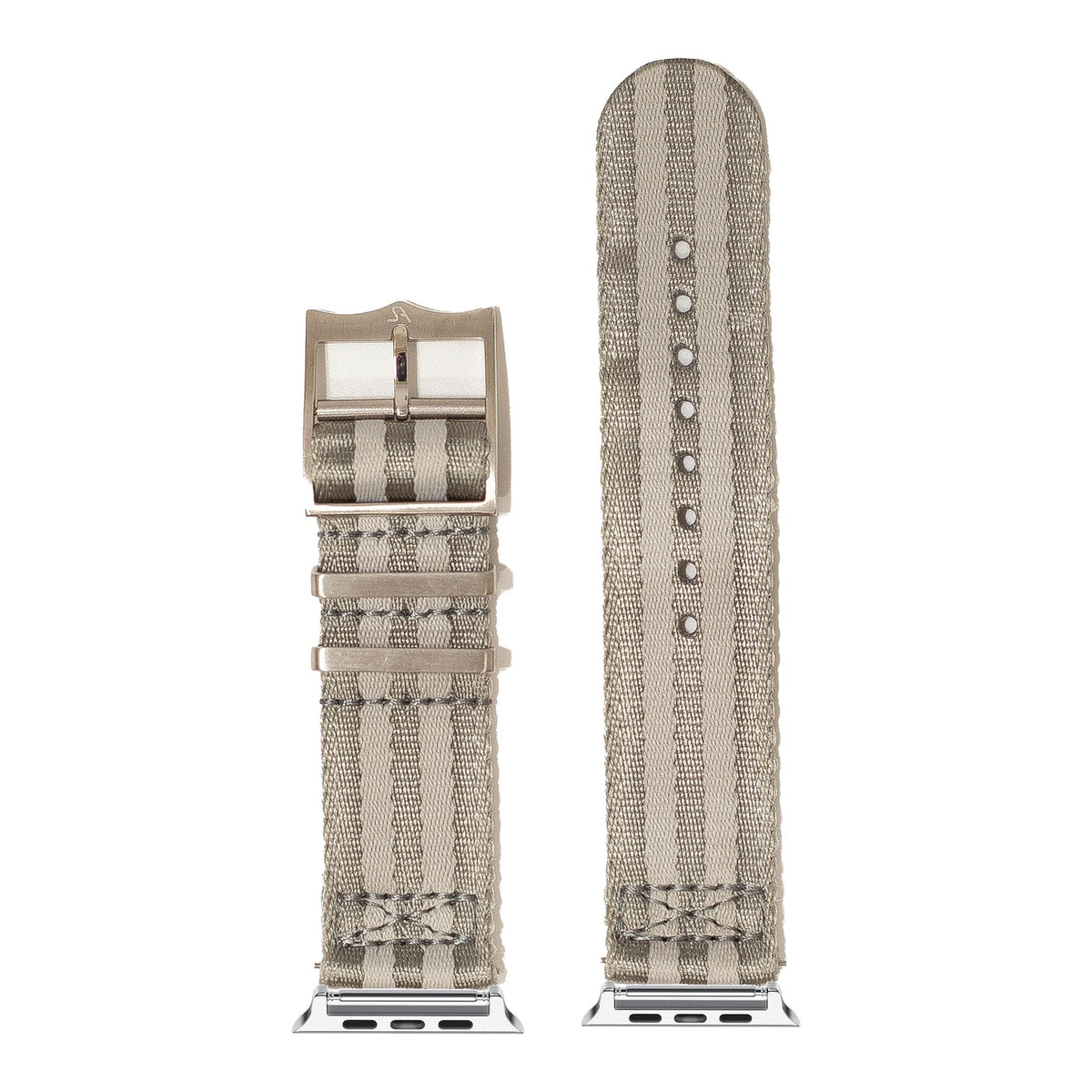 [Apple Watch] Ultra Militex - Grey / Light Grey with Silver Apple Watch connecters