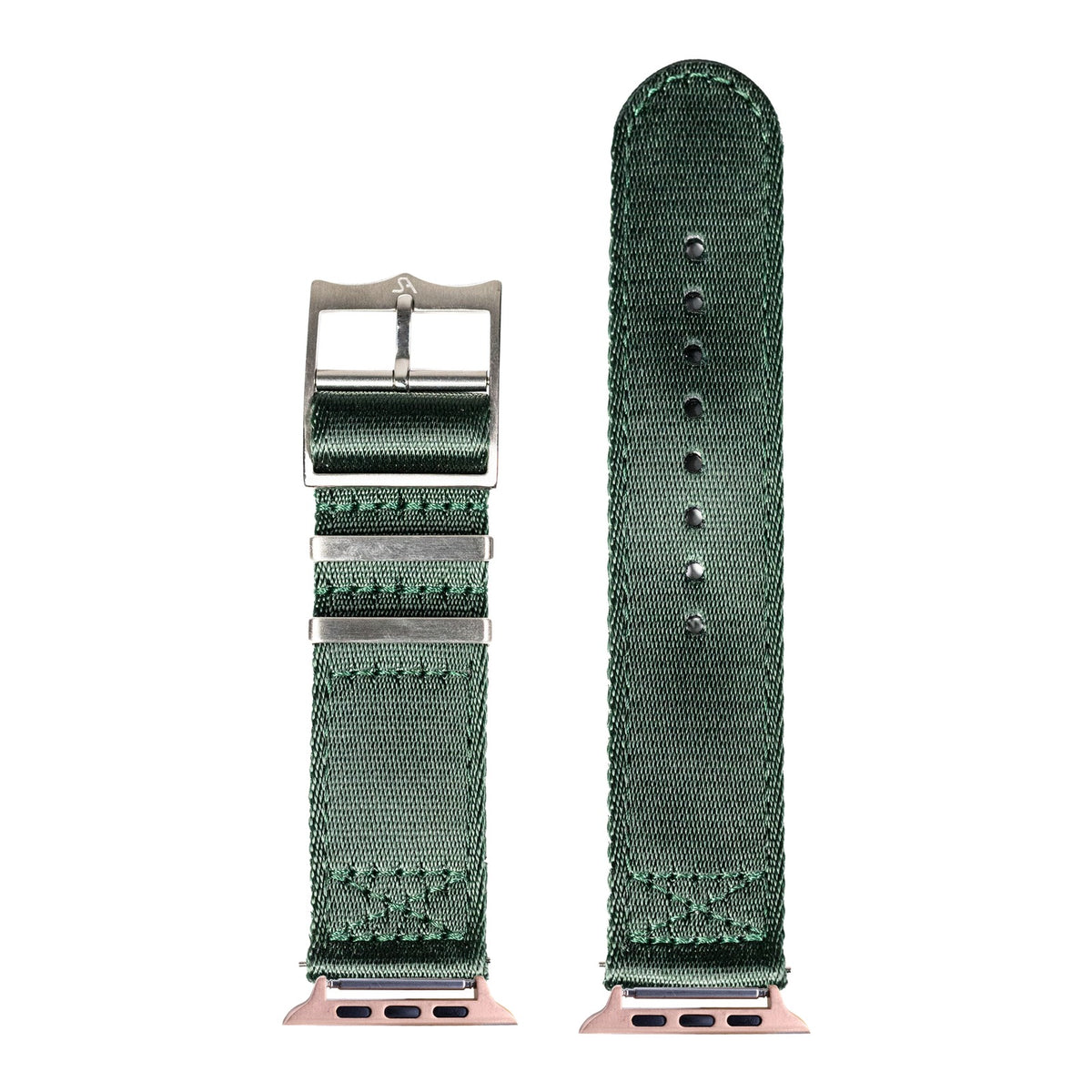 [Apple Watch] Ultra Militex - Forest Green with Rose Gold Apple Watch connecters