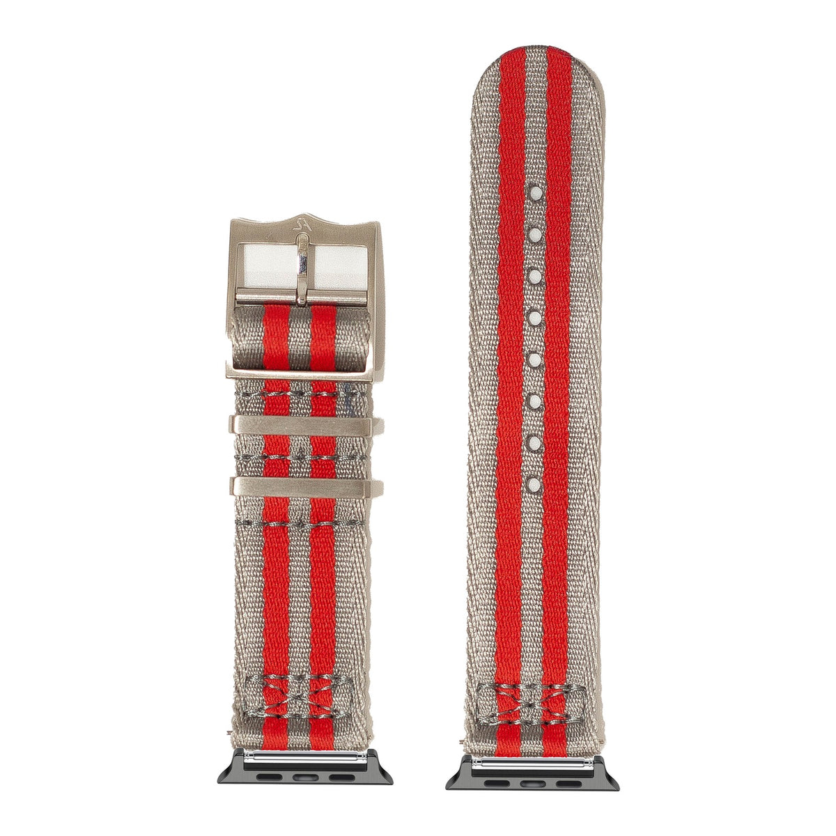 [Apple Watch] Ultra Militex - Grey / Red with Black Apple Watch connecters