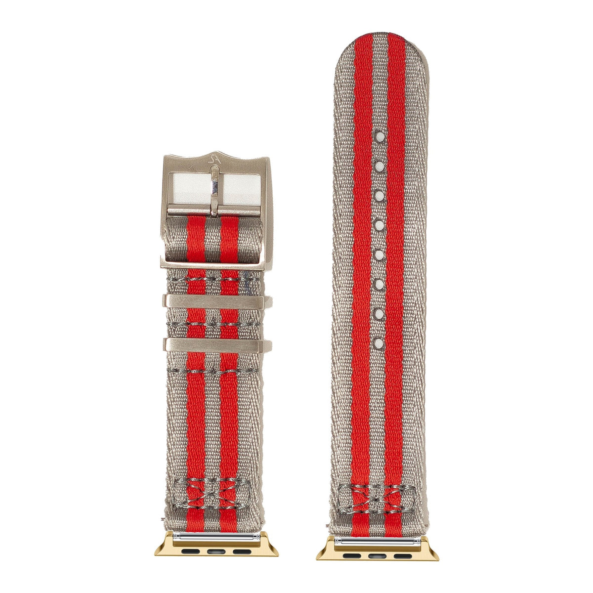 [Apple Watch] Ultra Militex - Grey / Red with Gold Apple Watch connecters