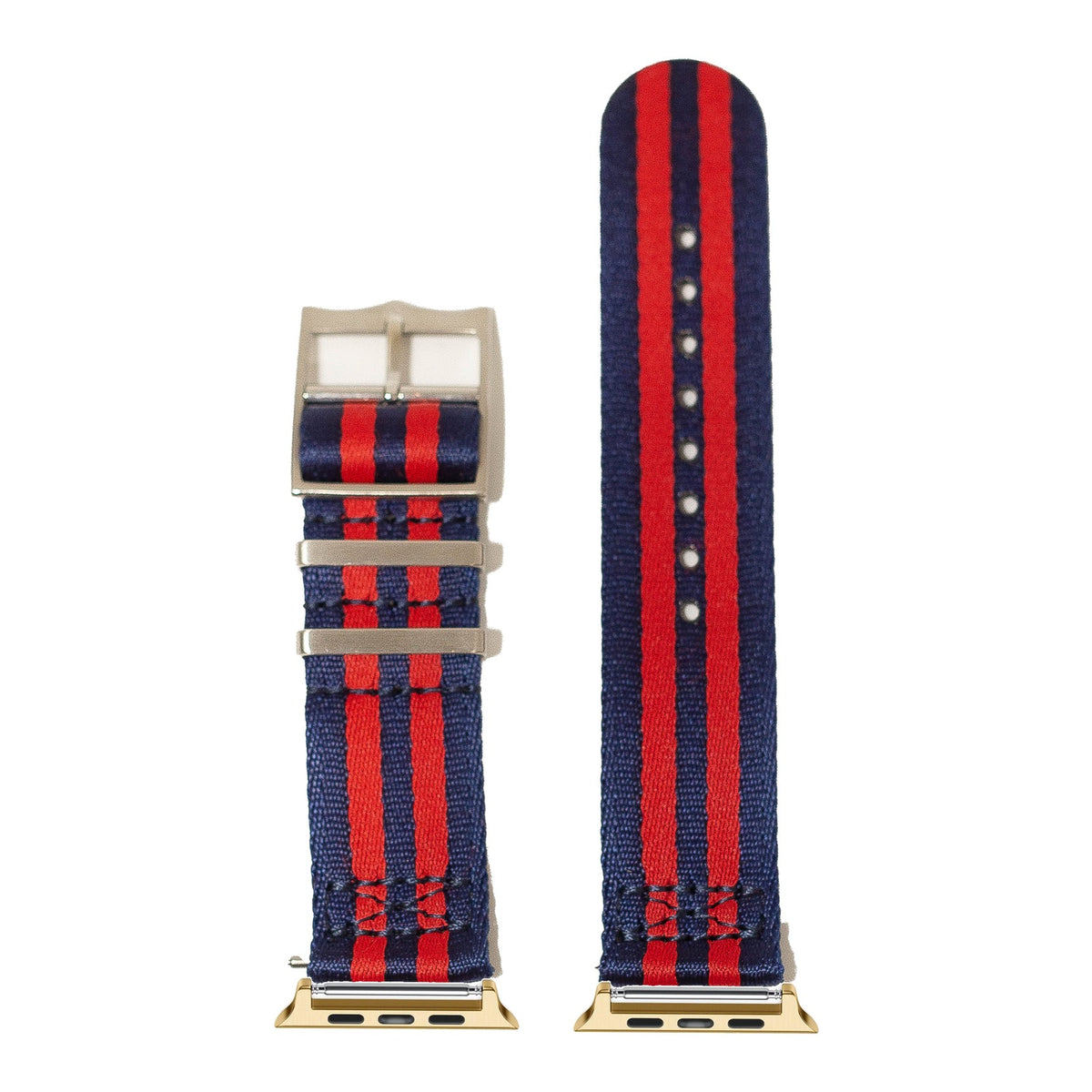 [Apple Watch] Ultra Militex - Navy Blue / Red with Gold Apple Watch connecters