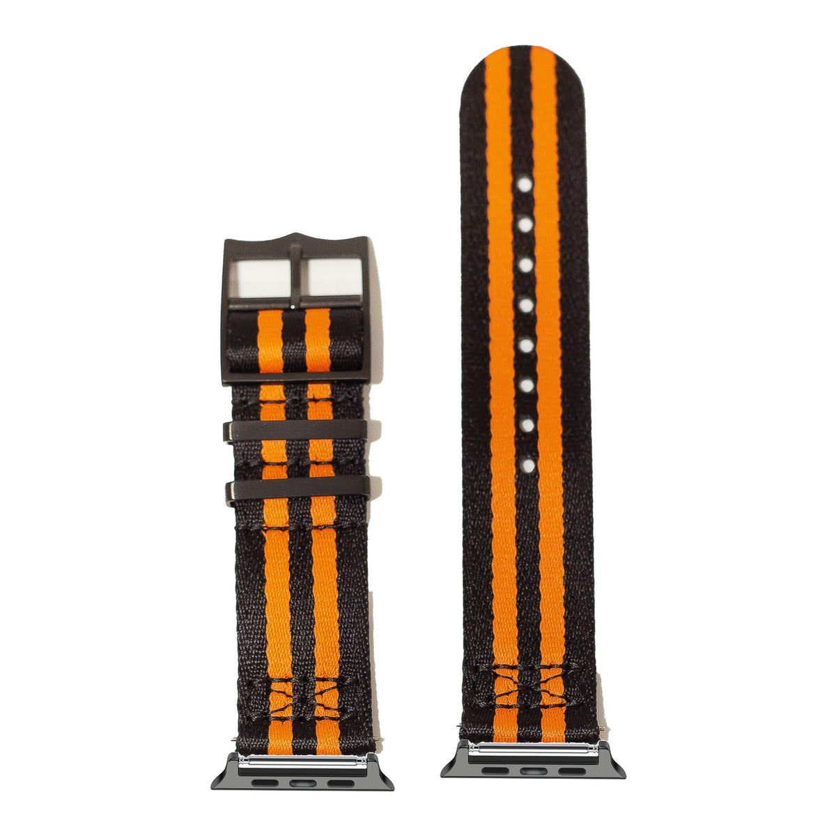 [Apple Watch] Ultra Militex - Stealth Black / Orange [Black Hardware] with Black Apple Watch connecters