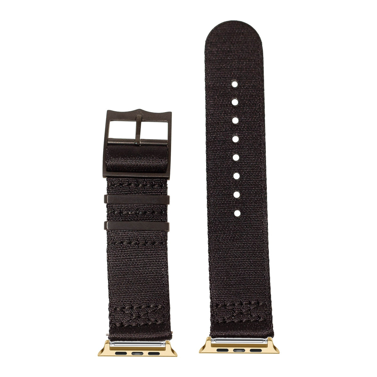 [Apple Watch] Ultra Militex - Stealth Black [Black Hardware] with Gold Apple Watch connecters