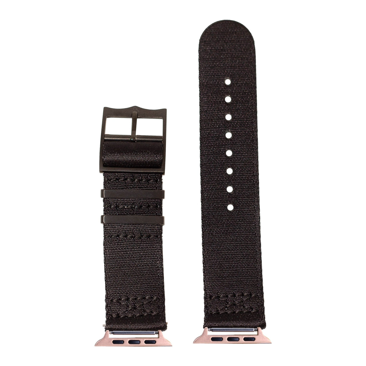 [Apple Watch] Ultra Militex - Stealth Black [Black Hardware] with Rose Gold Apple Watch connecters