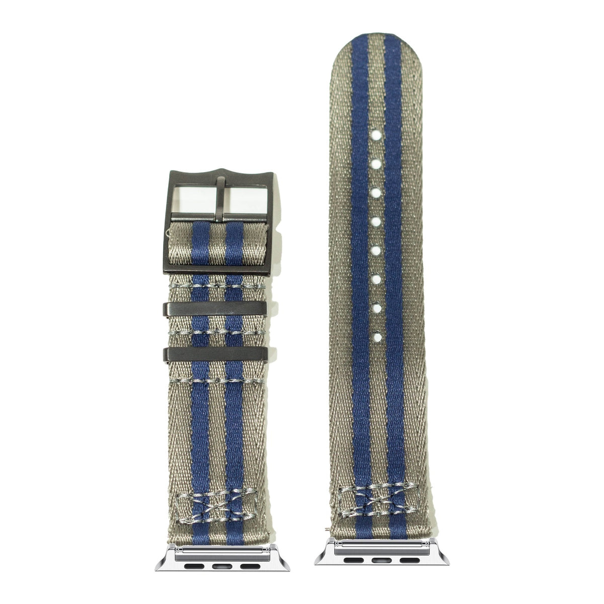 [Apple Watch] Ultra Militex - Stealth Blue Steel [Black Hardware] with Silver Apple Watch connecters