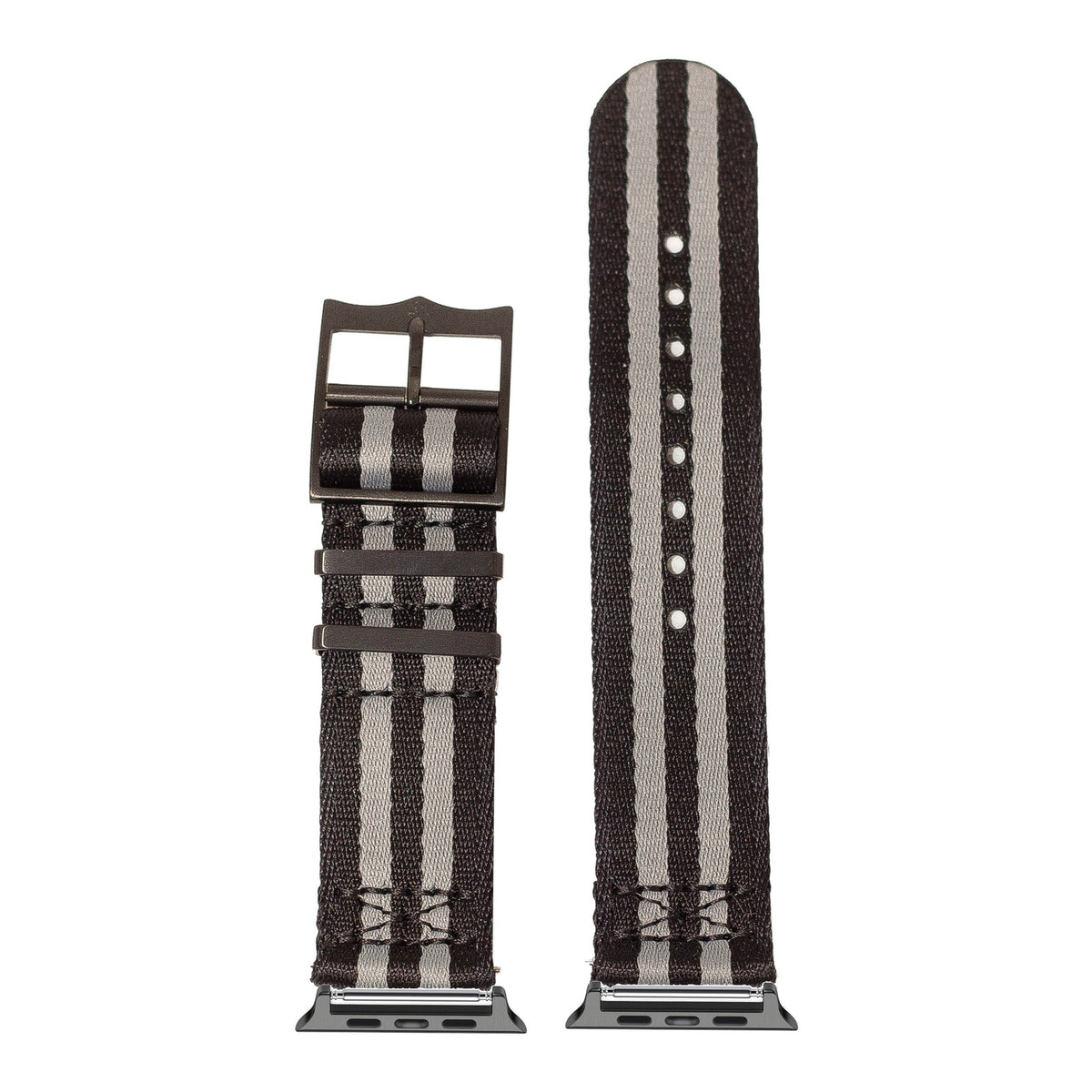 [Apple Watch] Ultra Militex - Stealth Bond (Black/Grey) [Black Hardware] with Black Apple Watch connecters