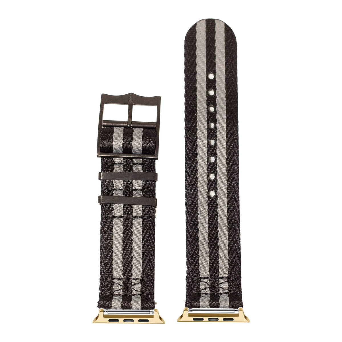[Apple Watch] Ultra Militex - Stealth Bond (Black/Grey) [Black Hardware] with Gold Apple Watch connecters