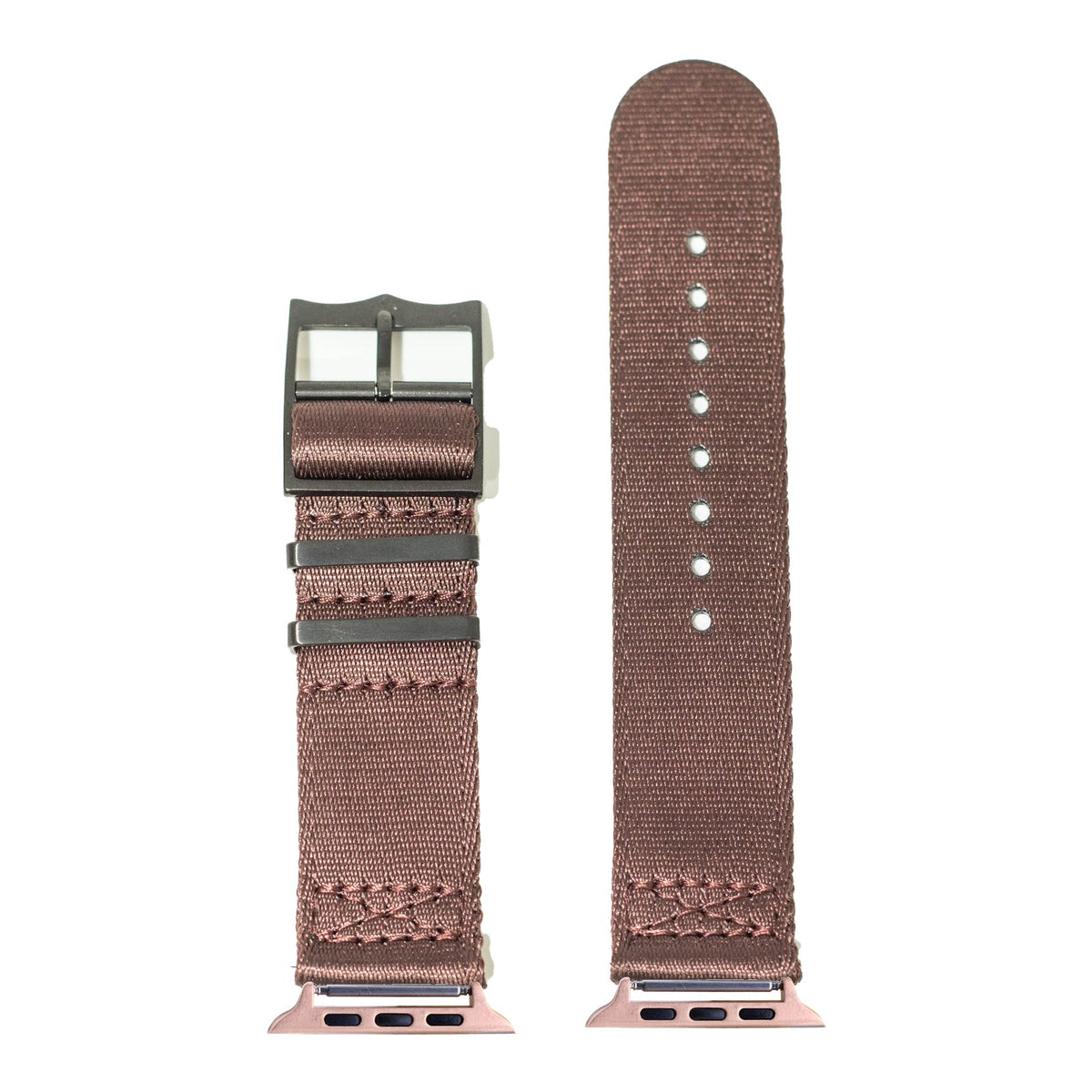 [Apple Watch] Ultra Militex - Stealth Brown [Black Hardware] with Rose Gold Apple Watch connecters