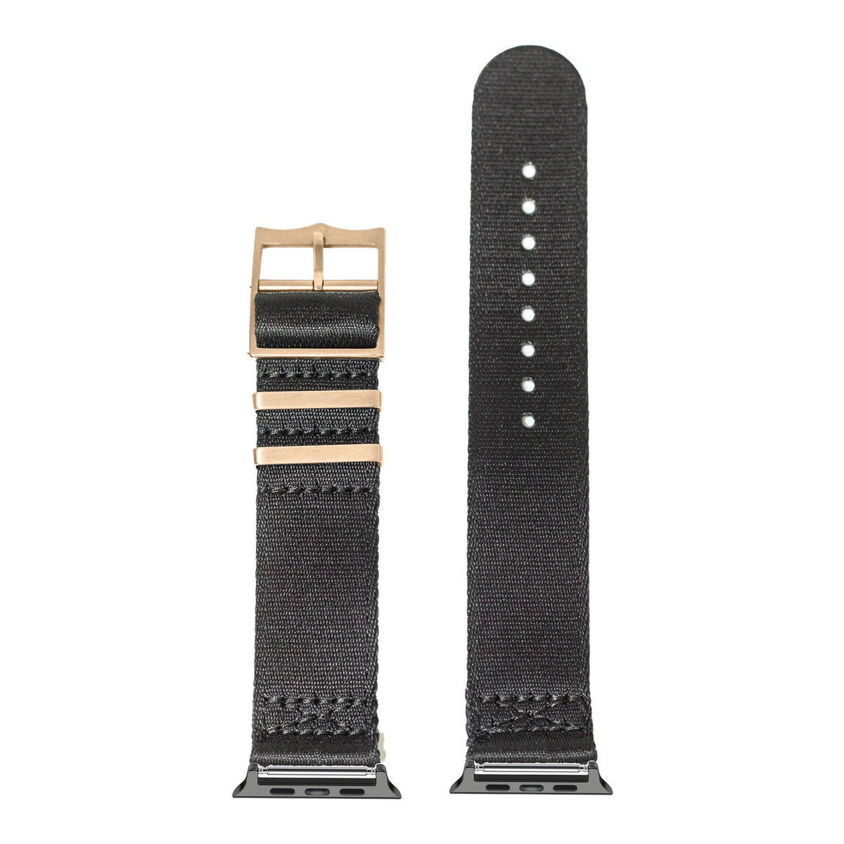 [Apple Watch] Ultra Militex - Black [Rose Gold Hardware] with Black Apple Watch connecters