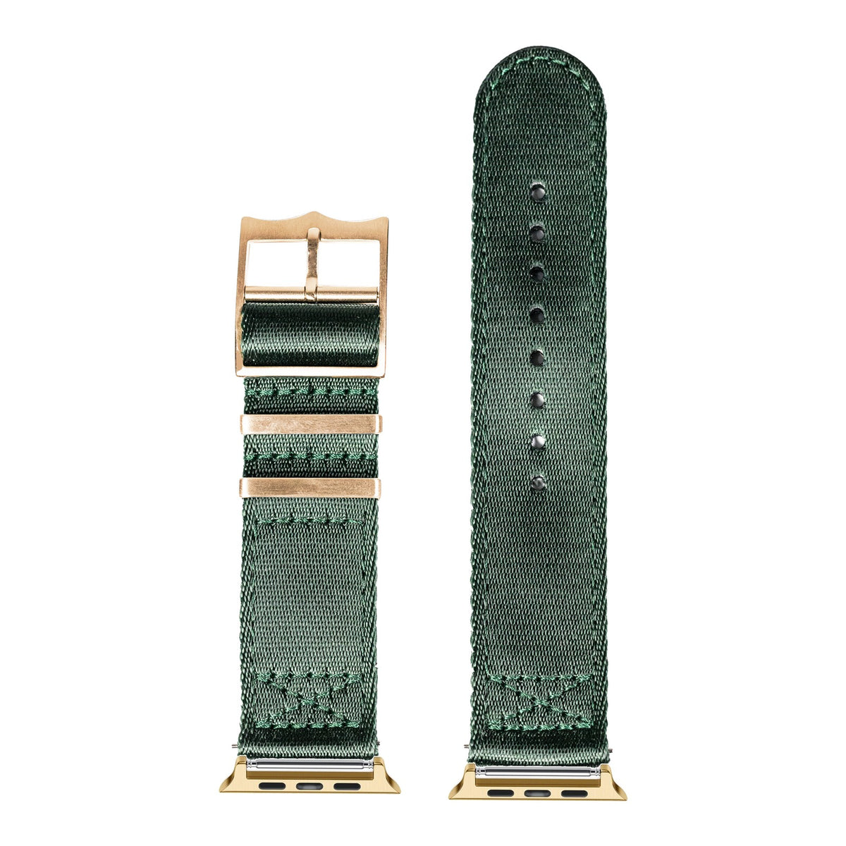 [Apple Watch] Ultra Militex - Forest Green [Rose Gold Hardware] with Gold Apple Watch connecters