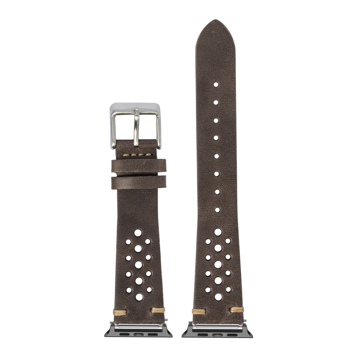 [Apple Watch] Vintage Rally Leather - Dark Brown with Black Apple Watch connecters