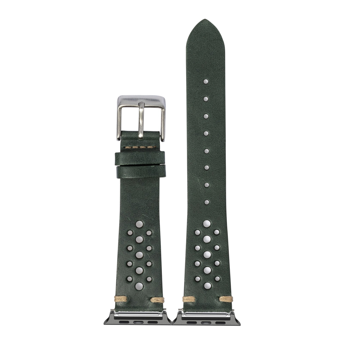 [Apple Watch] Vintage Rally Leather - Forest Green with Black Apple Watch connecters